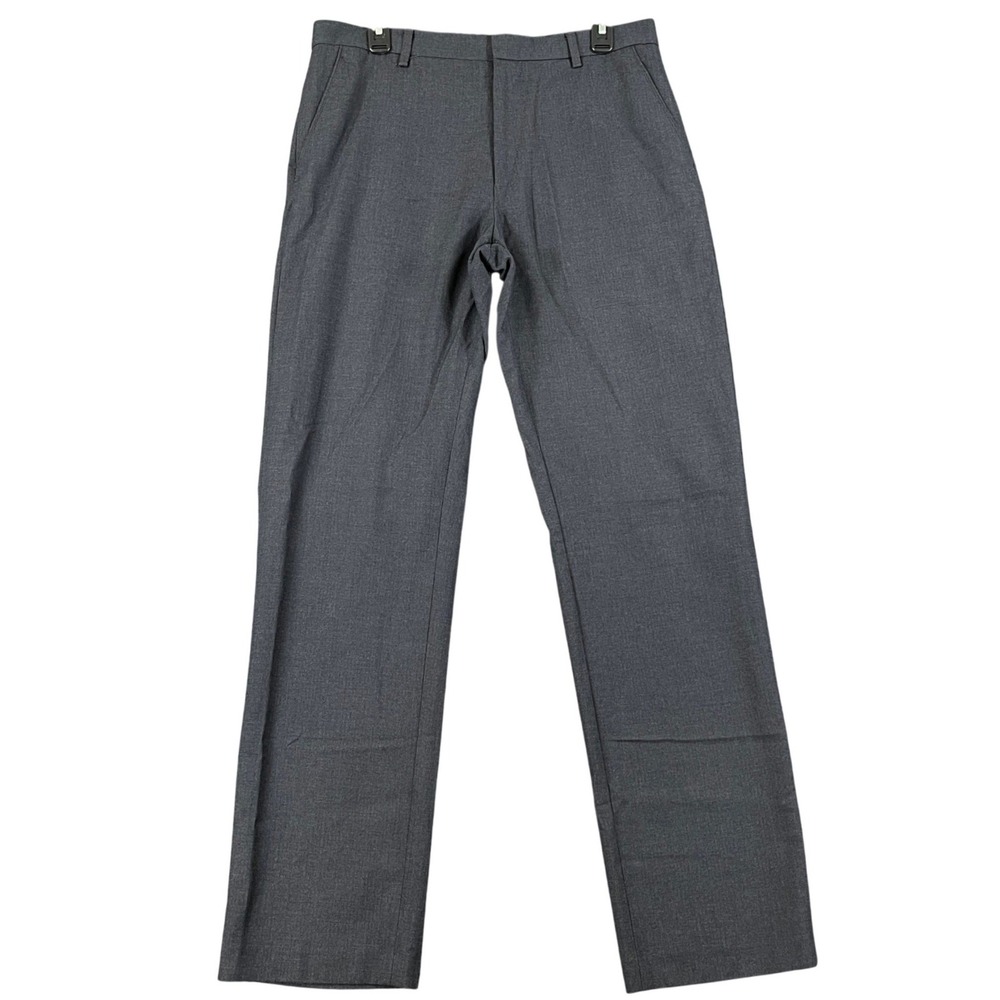 Banana Republic Dress Pants Men 33x34 Charcoal Grey Tailored Fit Flat Front